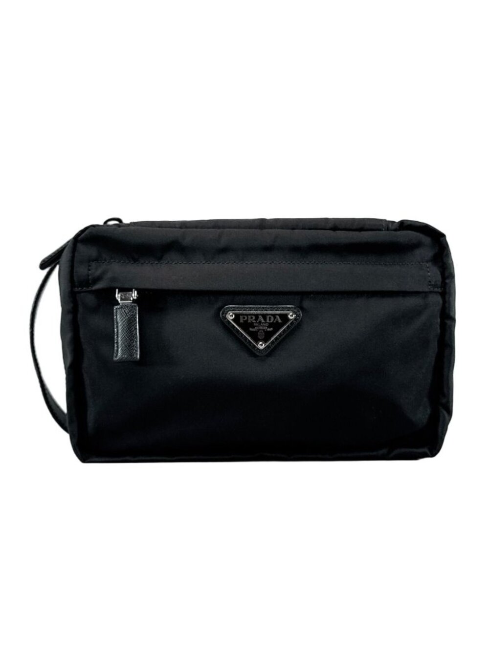 Prada Triangle Logo Clutch Travel Pouch Nylon - Picture 1 of 10